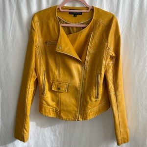 Faux Yellow Leather Jacket